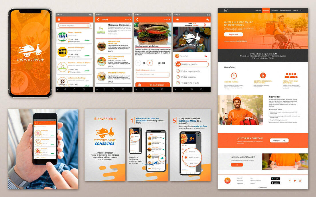 YumDelivery - Servicio de comida a domicilio (App para usuarios y repartidores, y página web)