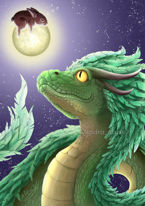 Serpiente y conejo (Arte original)